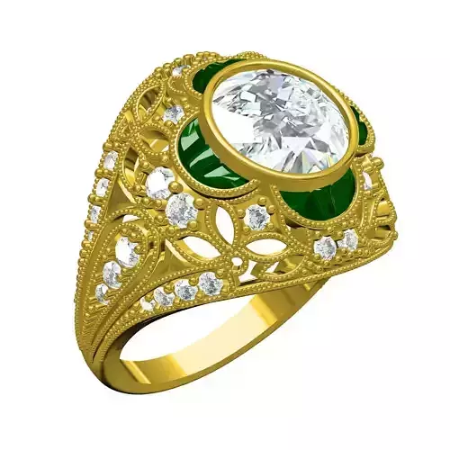 Antique Art Deco Womens Engagement Ring