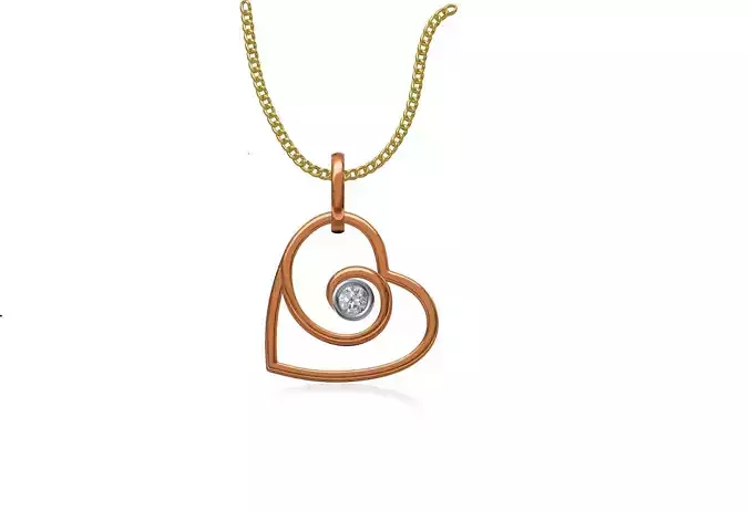 Women Unique Heart Pendant STL JCD Details 3D print model