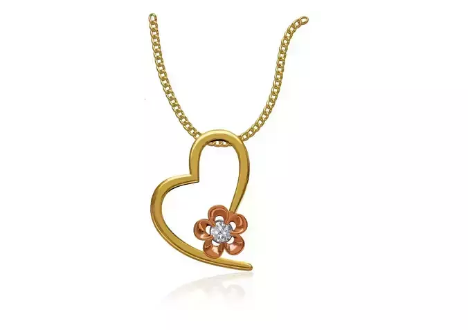 Women Unique Heart Pendant STL JCD Details 3D print model