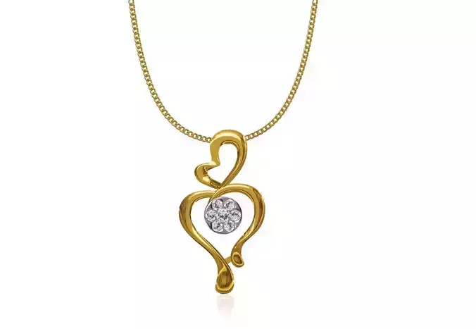 Women Unique Heart Pendant STL JCD Details 3D print model