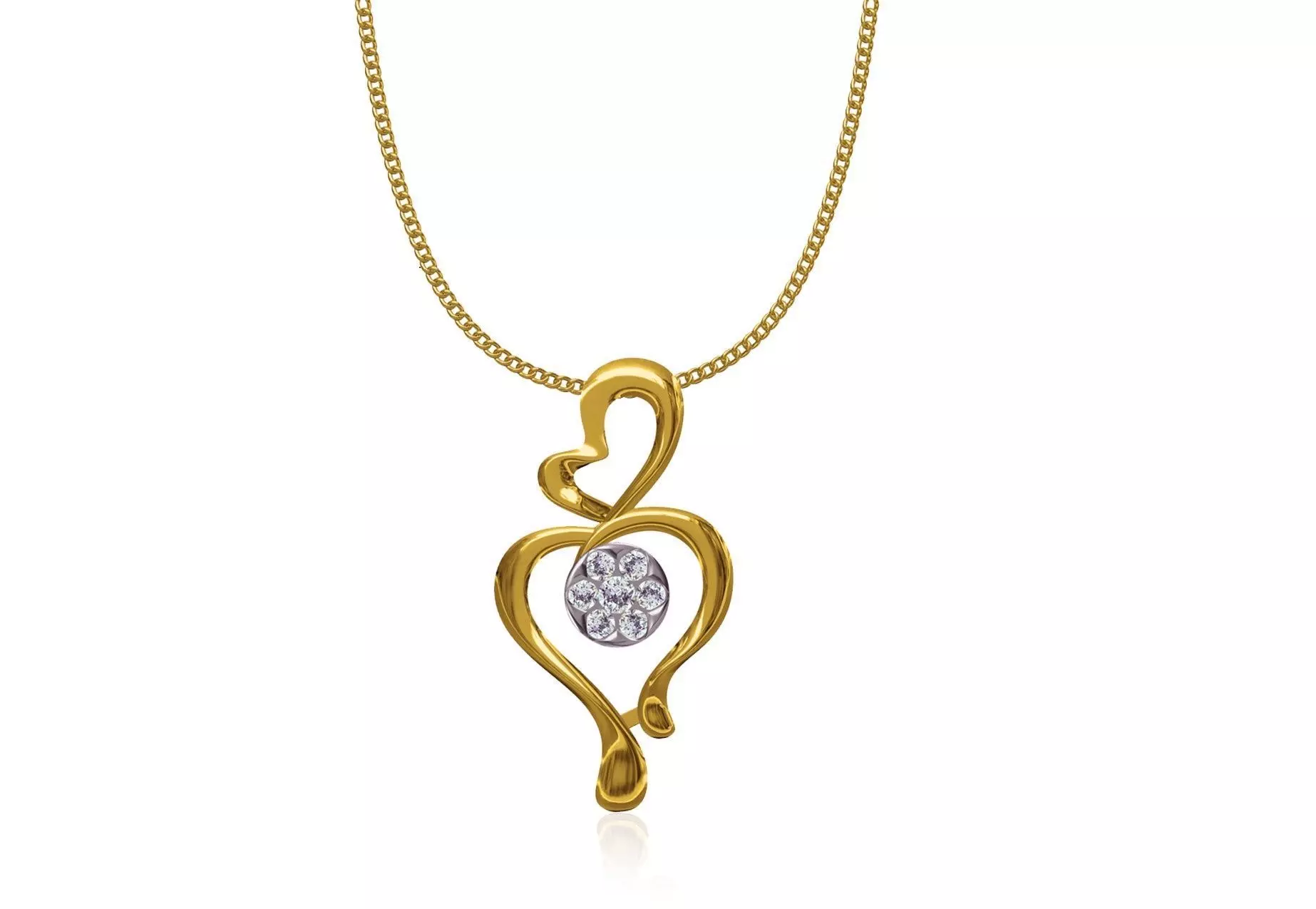 Women Unique Heart Pendant STL JCD Details 3D print model_0