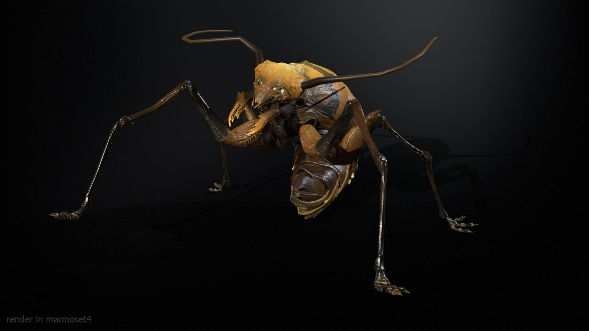 Cockroach1 Low-poly 3D model_3
