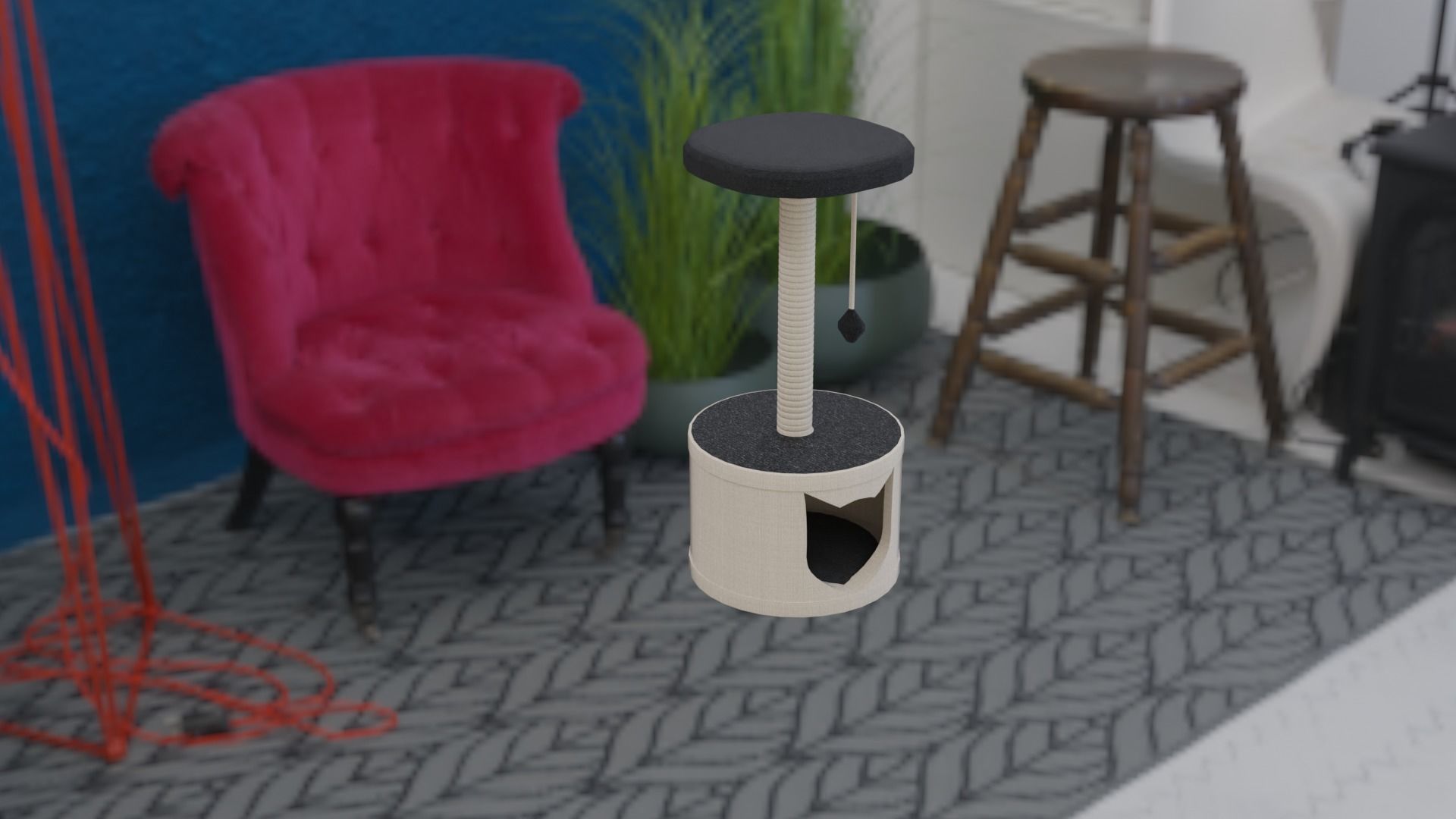 Cat house 3D model_2