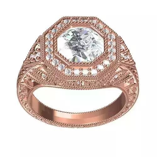 Antique Filigree Art Deco Engagement Ring for Women