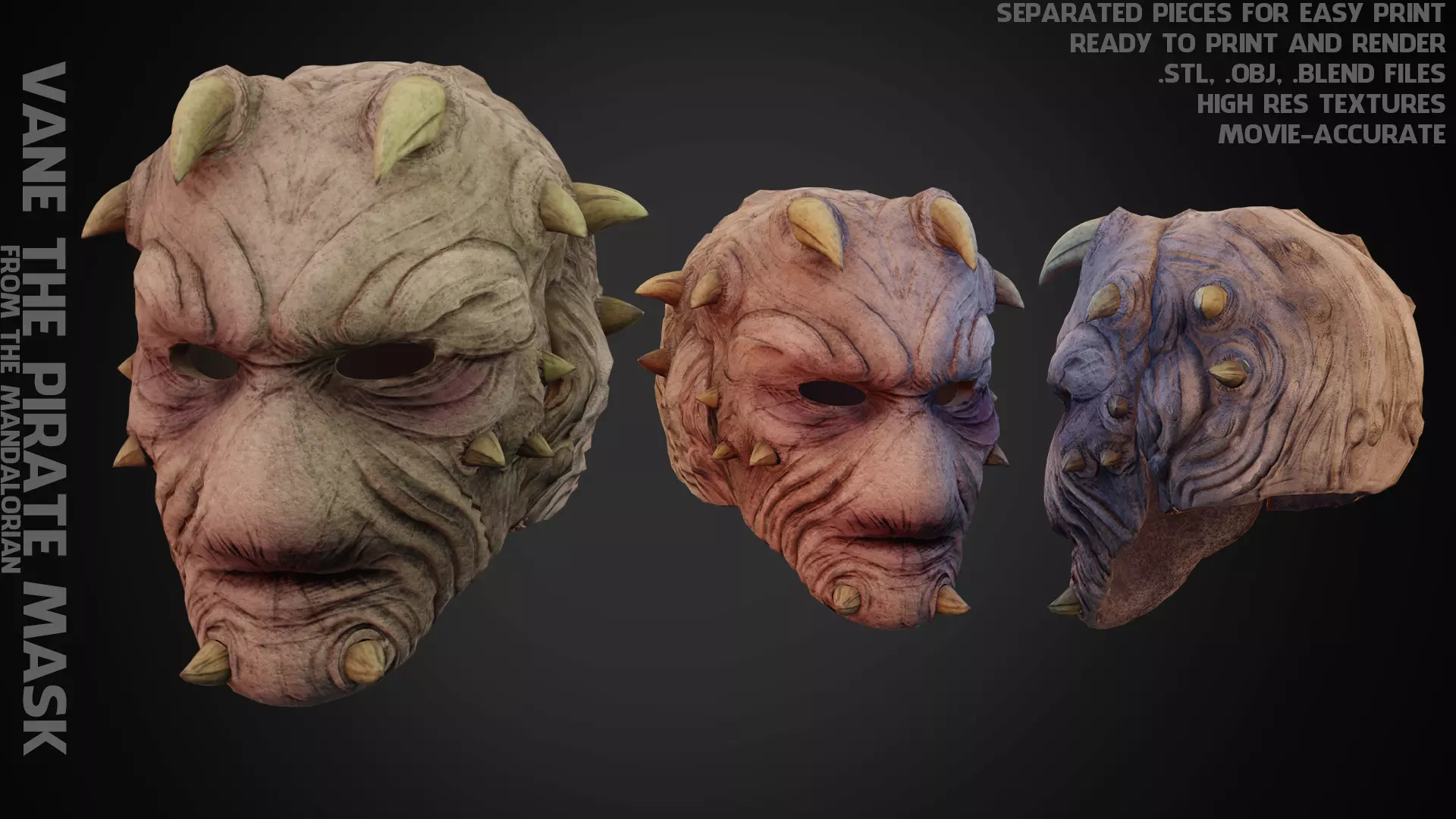 The Mandalorian Vane the Pirate Mask for Cosplay 3D print model_0