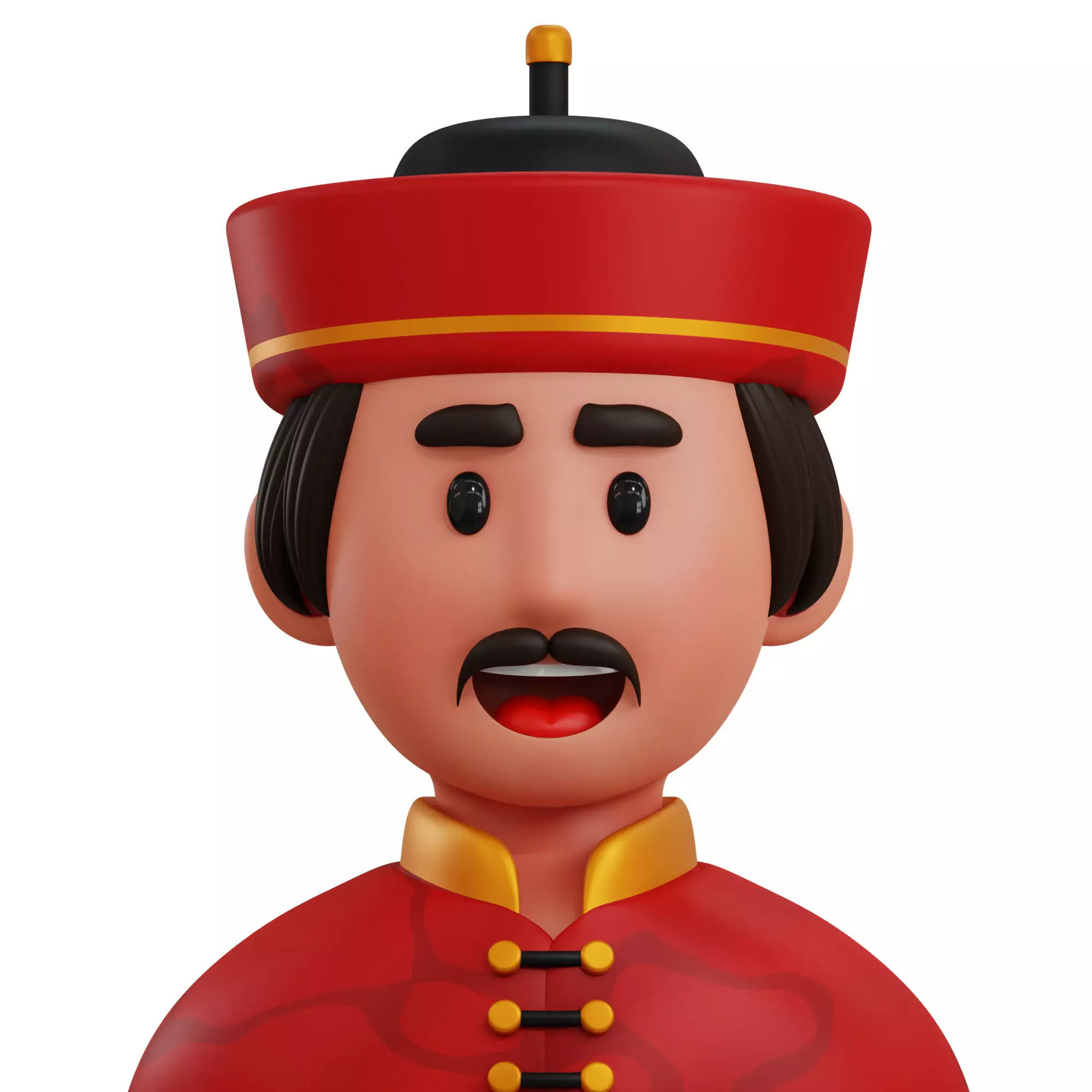 3D Chinese Traditional Costume Low-poly 3D model_0