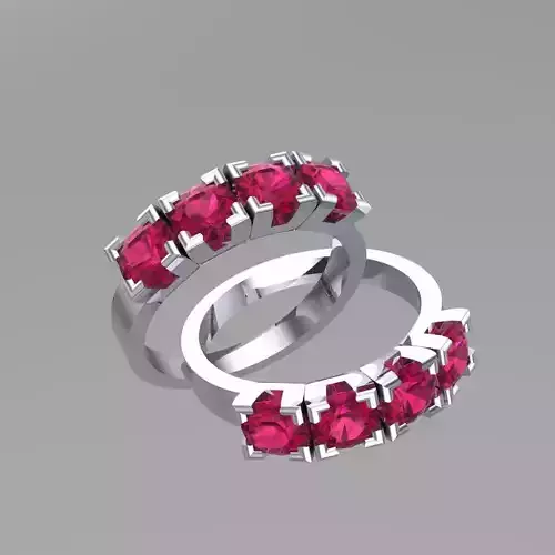 Red Diamond Ring Jewellery for Women 3D Print Model 3D print model