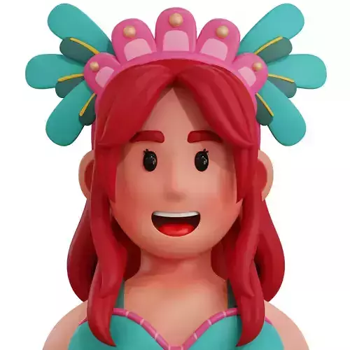 3D Brazilian Female Traditional Costume