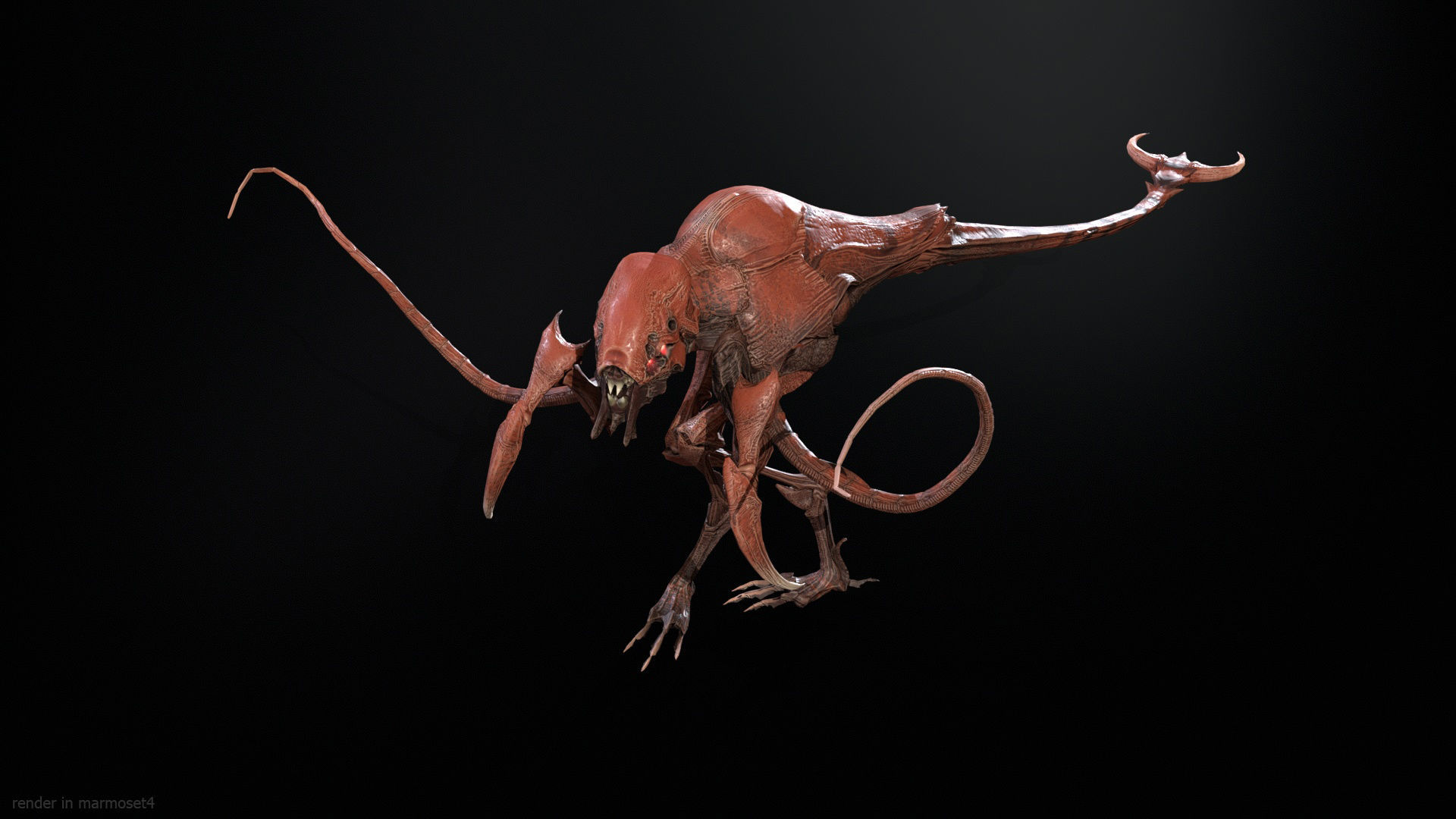 Raptor Low-poly 3D model_3