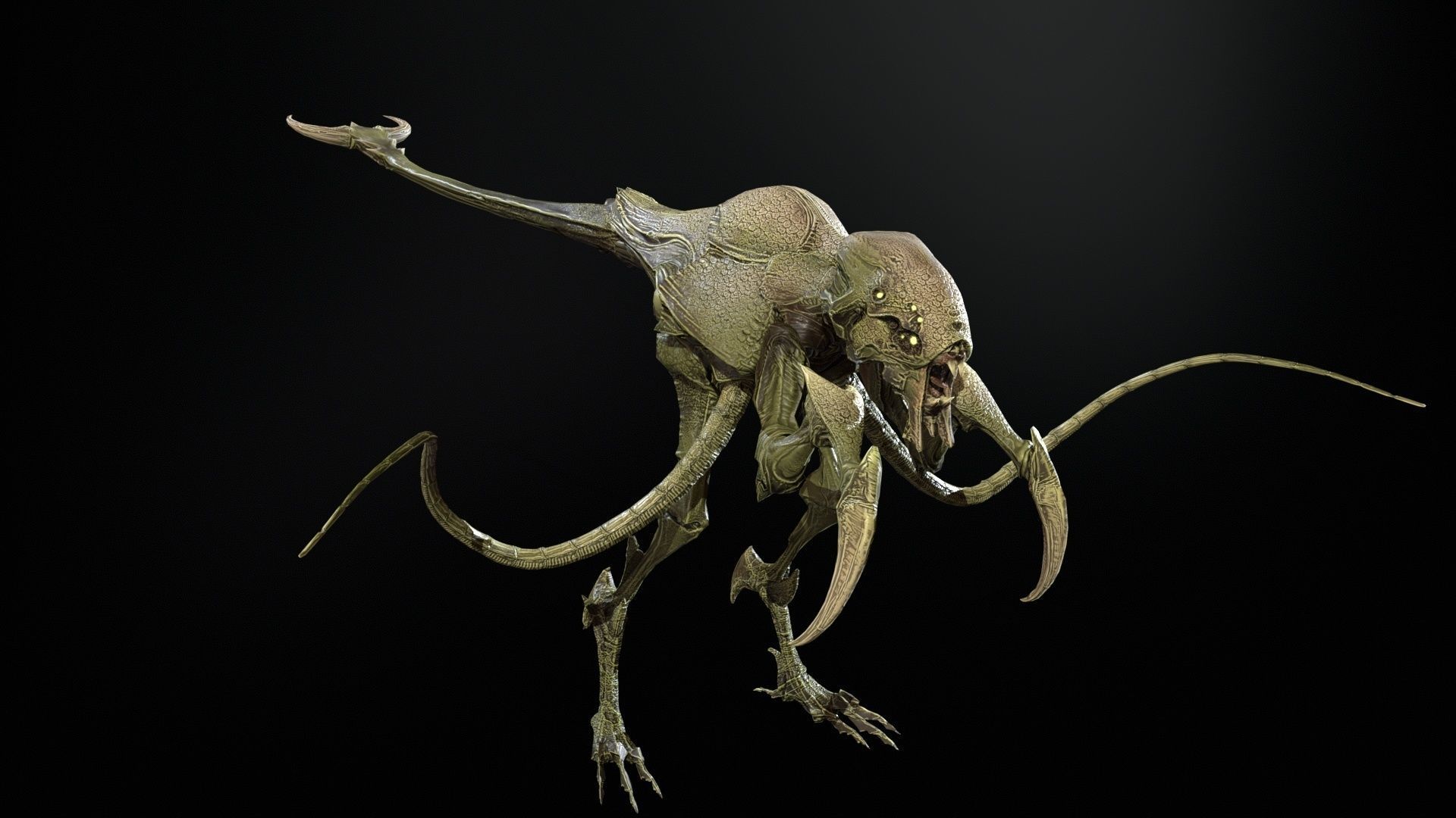 Raptor Low-poly 3D model_6