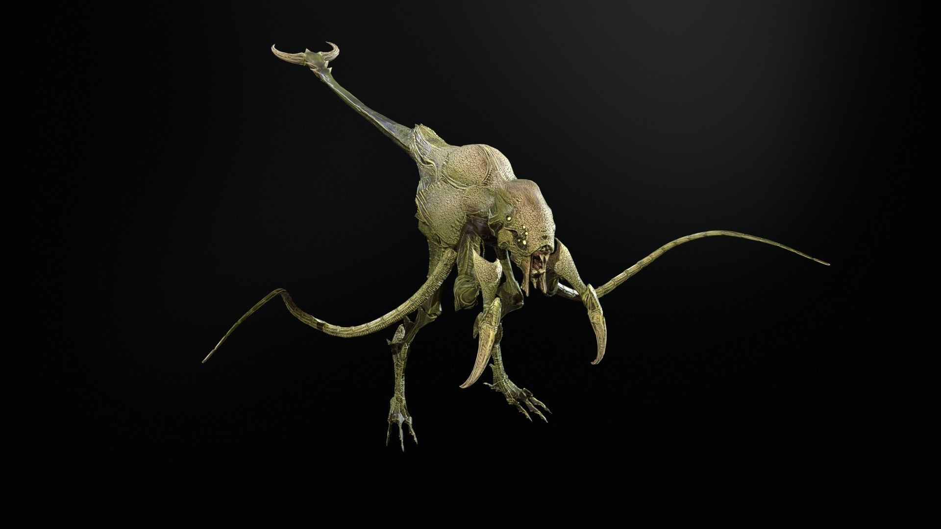 Raptor Low-poly 3D model_7