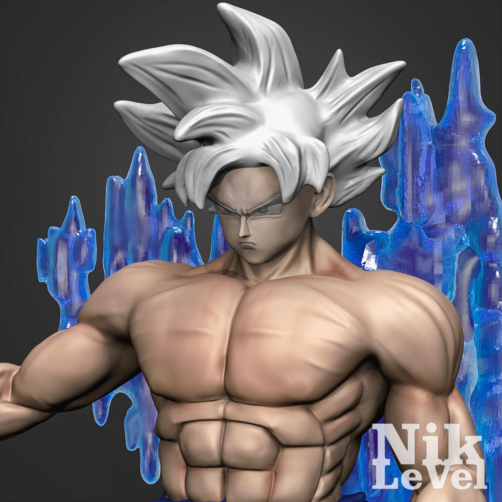 Son Goku Ultra Instinct Dragon Ball 3D Printable  3D print model_3