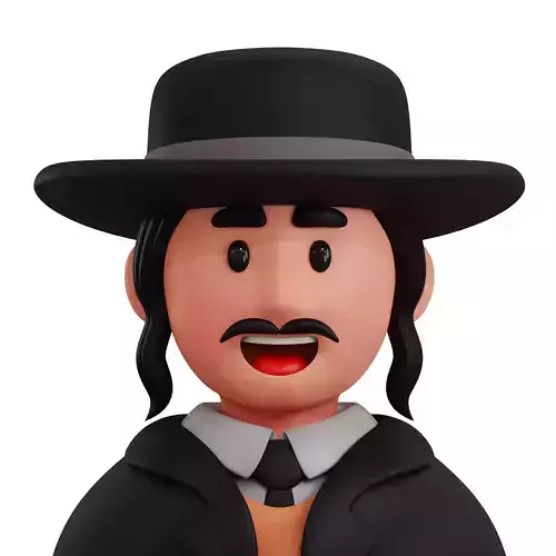 3D Jew Traditional Costume Low-poly 3D model