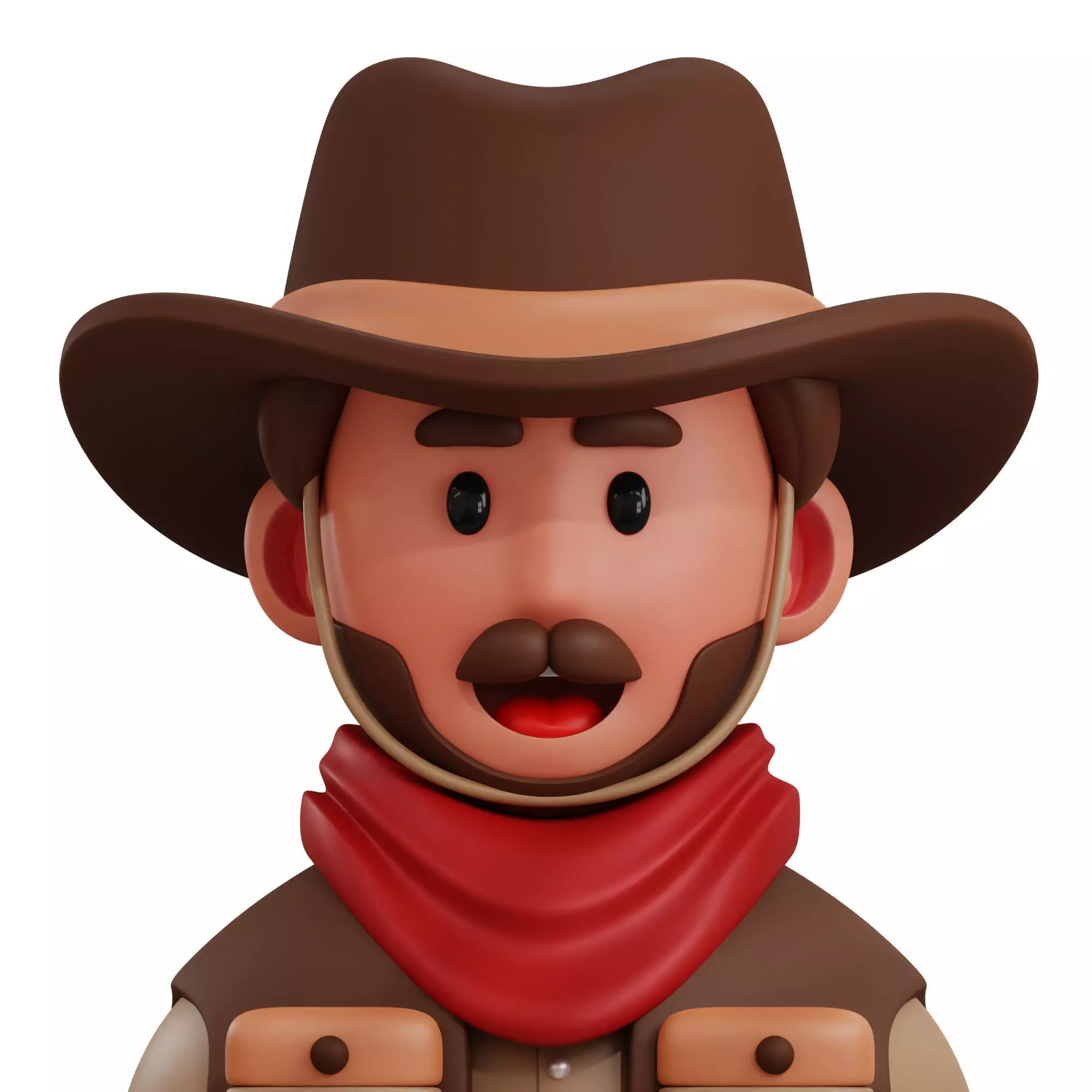3D Cowboy Traditional Costume Low-poly 3D model_0