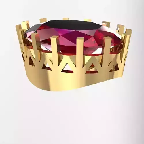 Ovalcut Gem Head Jewellery for Women 3D Print Model