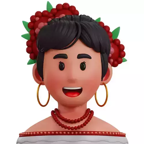 3D Colombian Female Traditional Costume Low-poly 3D model 3D Colombian Female Traditional Costume Low-poly 3D model