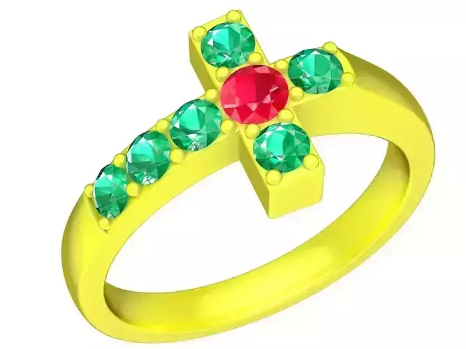 5096 diamond cross ring women 