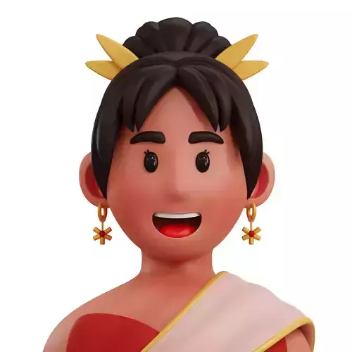 3D Thai Female Traditional Costume Low-poly 3D model 3D Thai Female Traditional Costume Low-poly 3D model