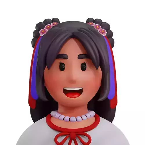 3D Ukranian Female Traditional Costume