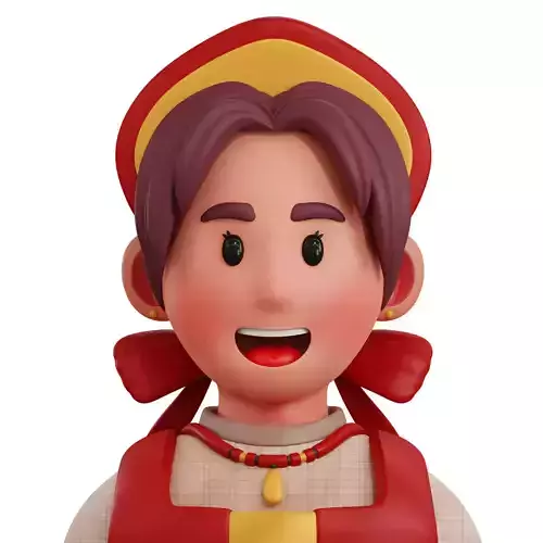 3D Russian Female Traditional Costume