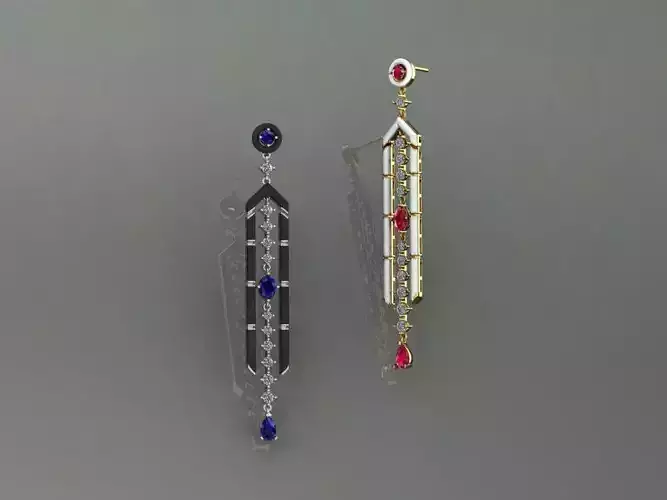 Long Enemal Earring