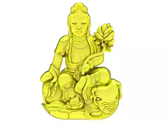 A5103 Bodhisattva Samantabhadra Seated on Elephant Lotus Pendant