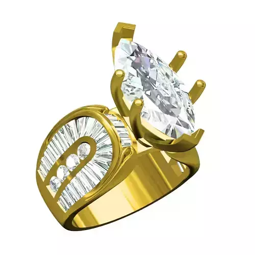 Marquise Stone V-Pring Set Cocktail Ring