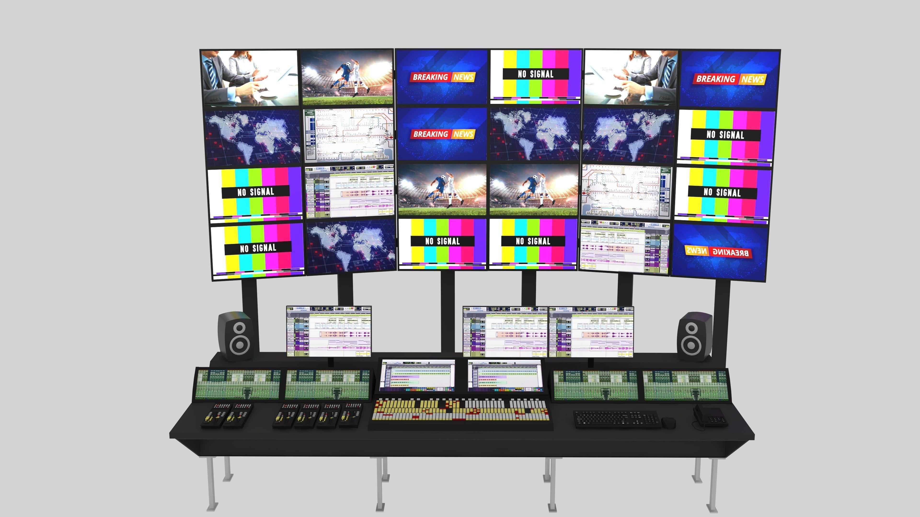 3D model Tv control Room and Production Room VR / AR / lowpoly CGTrader