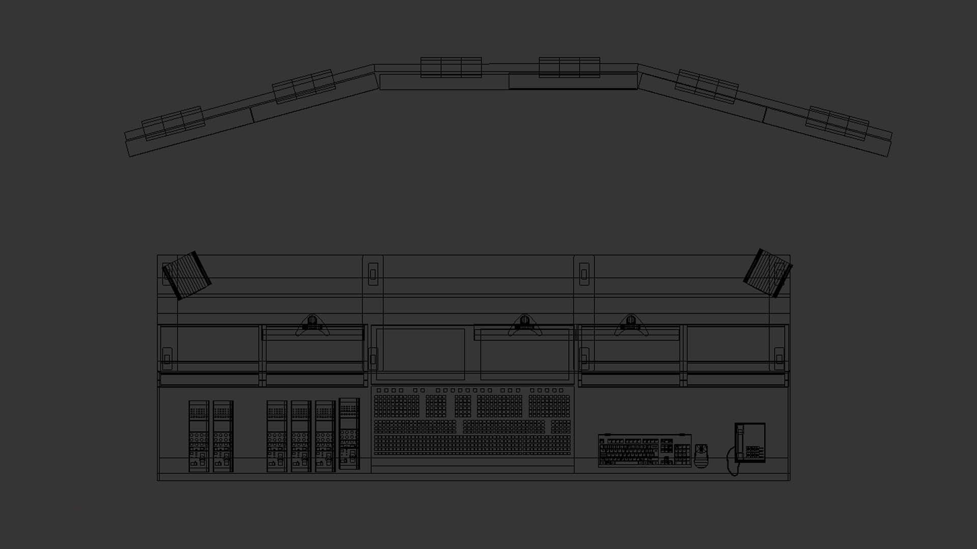 Tv control Room and Production Room Low-poly 3D model_5