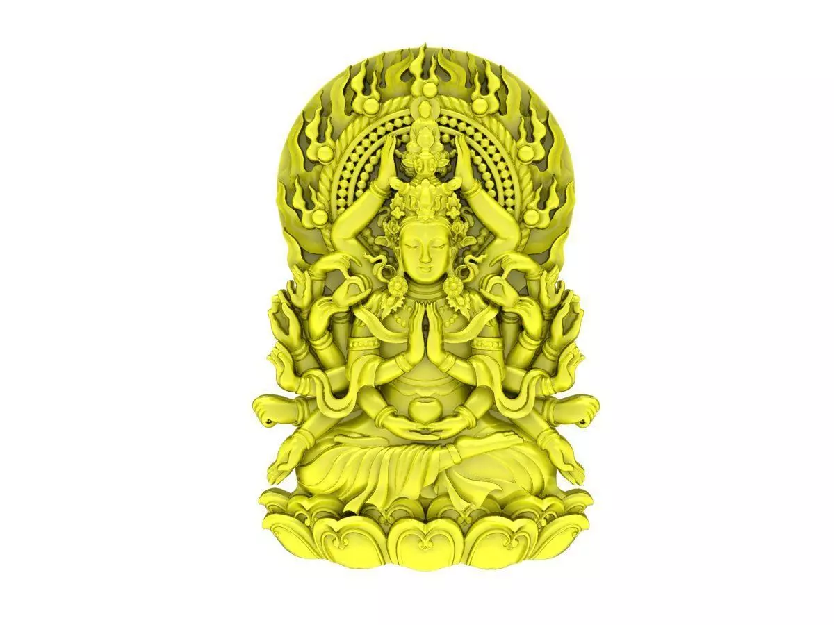 A5104 Thousand Hands Buddha Pendant 3D Model 3D print model