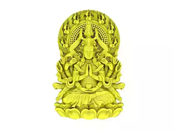 A5104 Thousand Hands Buddha Pendant 3D Model
