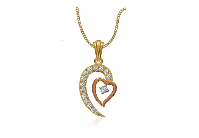 Women Unique Heart Pendant STL JCD Details 3D print model