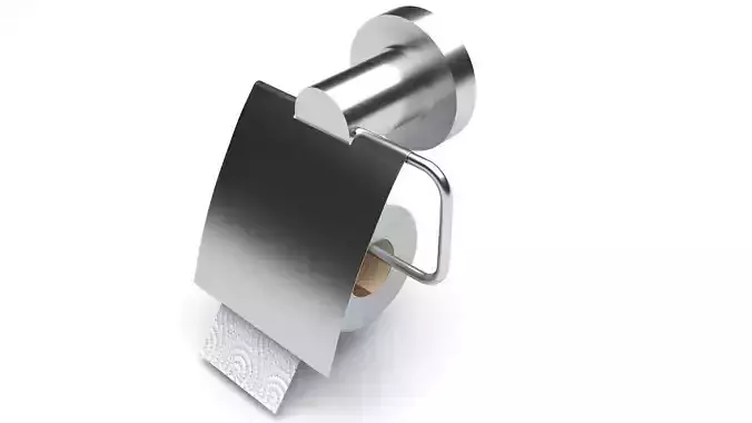 Toilet Paper Holder With Toilet Paper 3D model