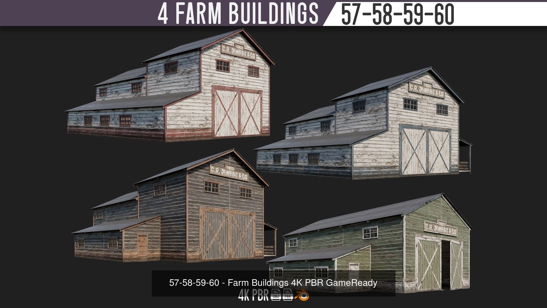1 - 100 FARM BUILDINGS MEGA PACK 4K PBR Textures 3D Model Collection_20