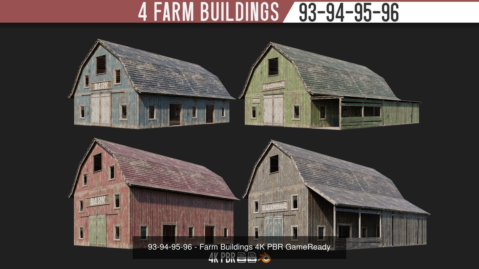 1 - 100 FARM BUILDINGS MEGA PACK 4K PBR Textures 3D Model Collection_29