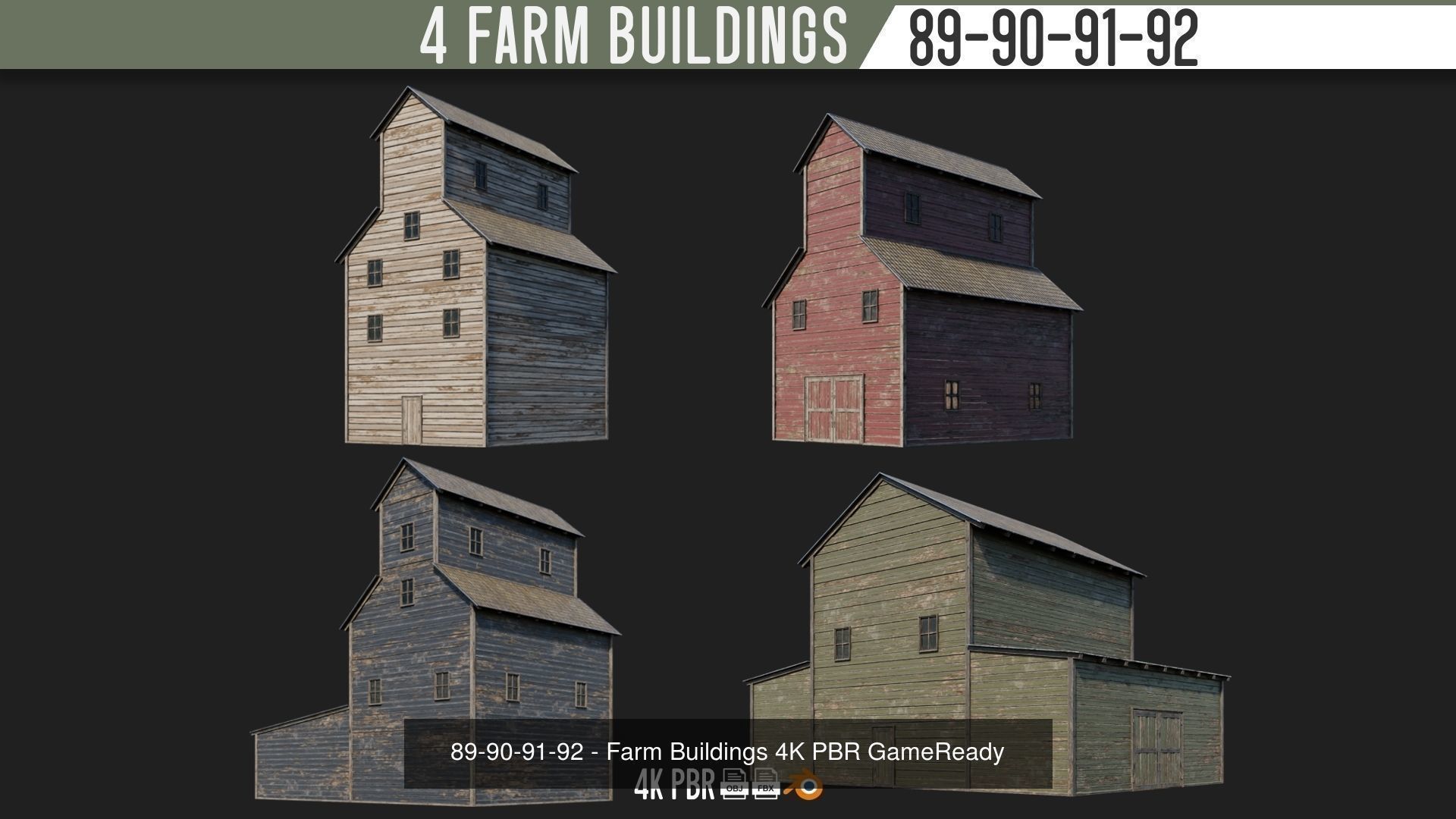 1 - 100 FARM BUILDINGS MEGA PACK 4K PBR Textures 3D Model Collection_28