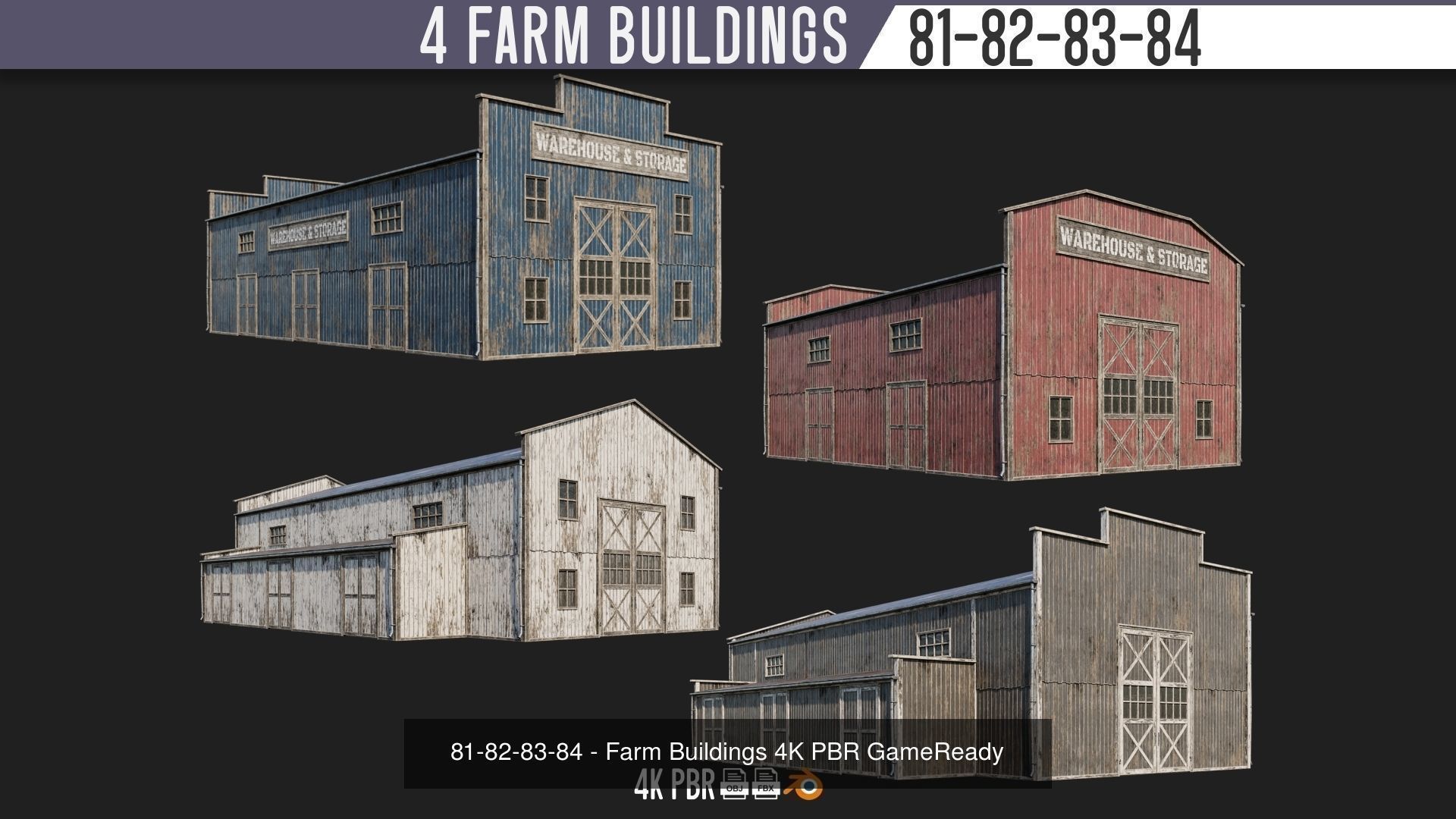 1 - 100 FARM BUILDINGS MEGA PACK 4K PBR Textures 3D Model Collection_26