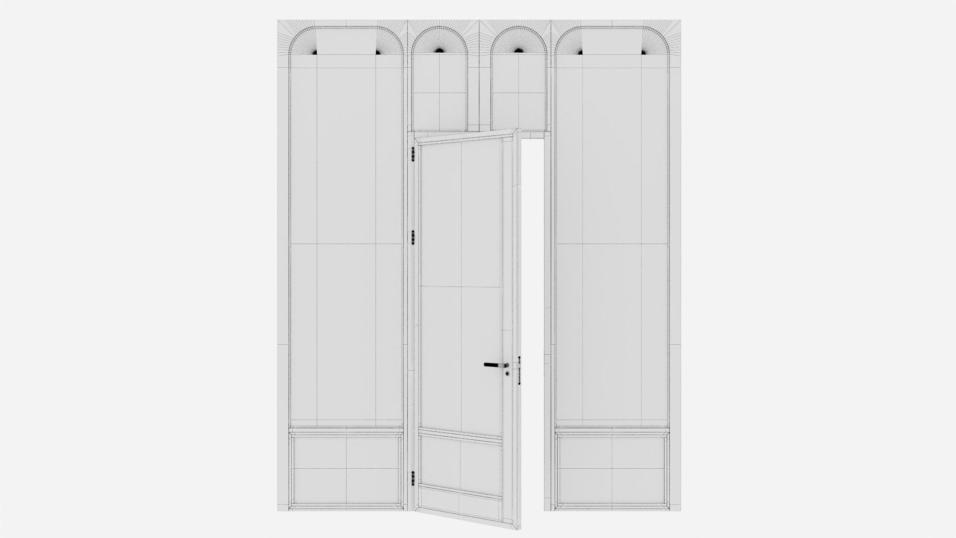 Aluminium door 346 3D model_6