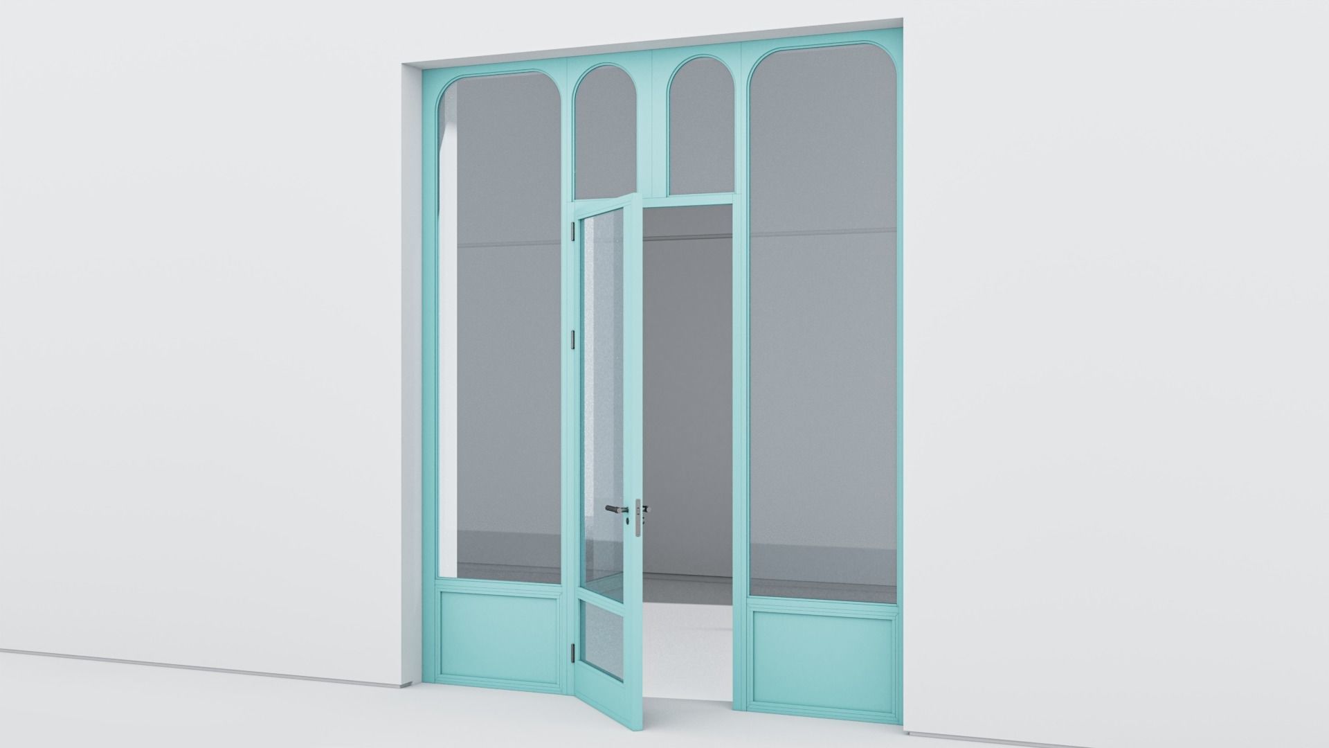 Aluminium door 346 3D model_2