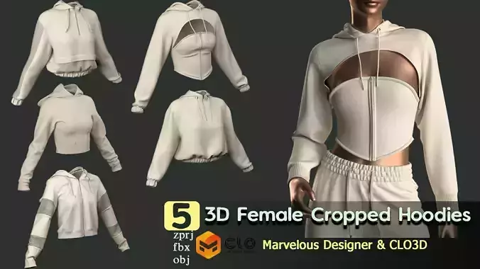5 3D Cropped Hoodies