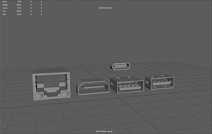 USB Connectors Free low-poly 3D model