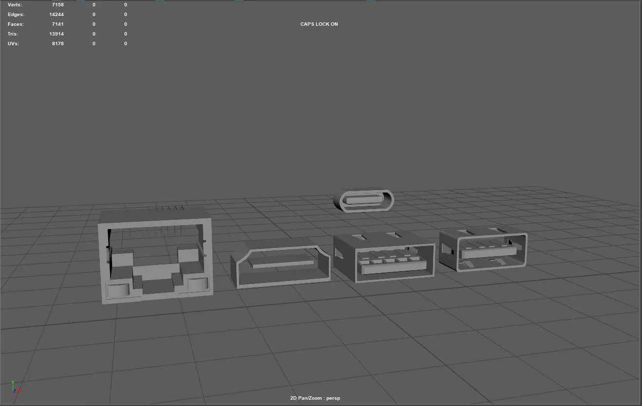 USB Connectors Free low-poly 3D model