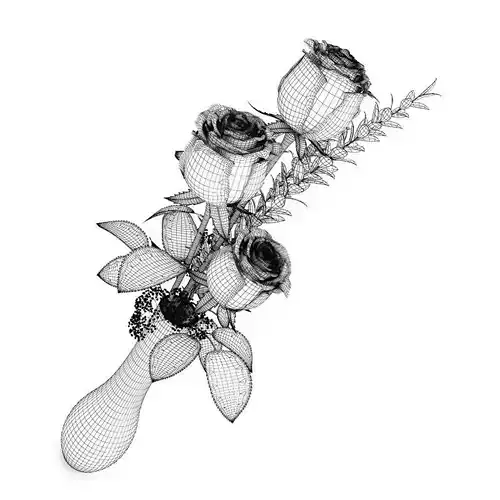 Roses in Flask 3D model