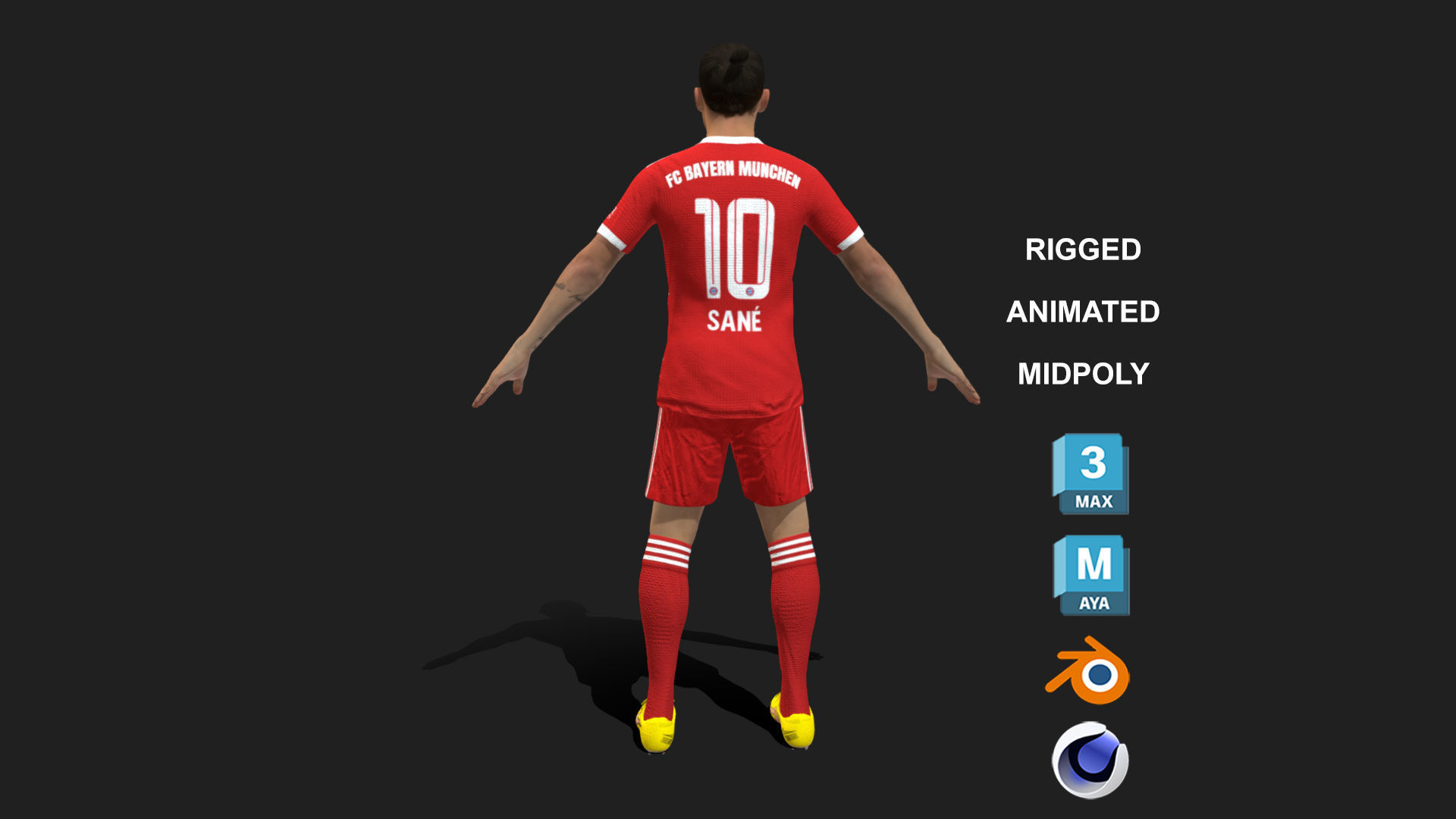 3D Rigged Leroy Sane Bayern Munich 2023 3D model_4