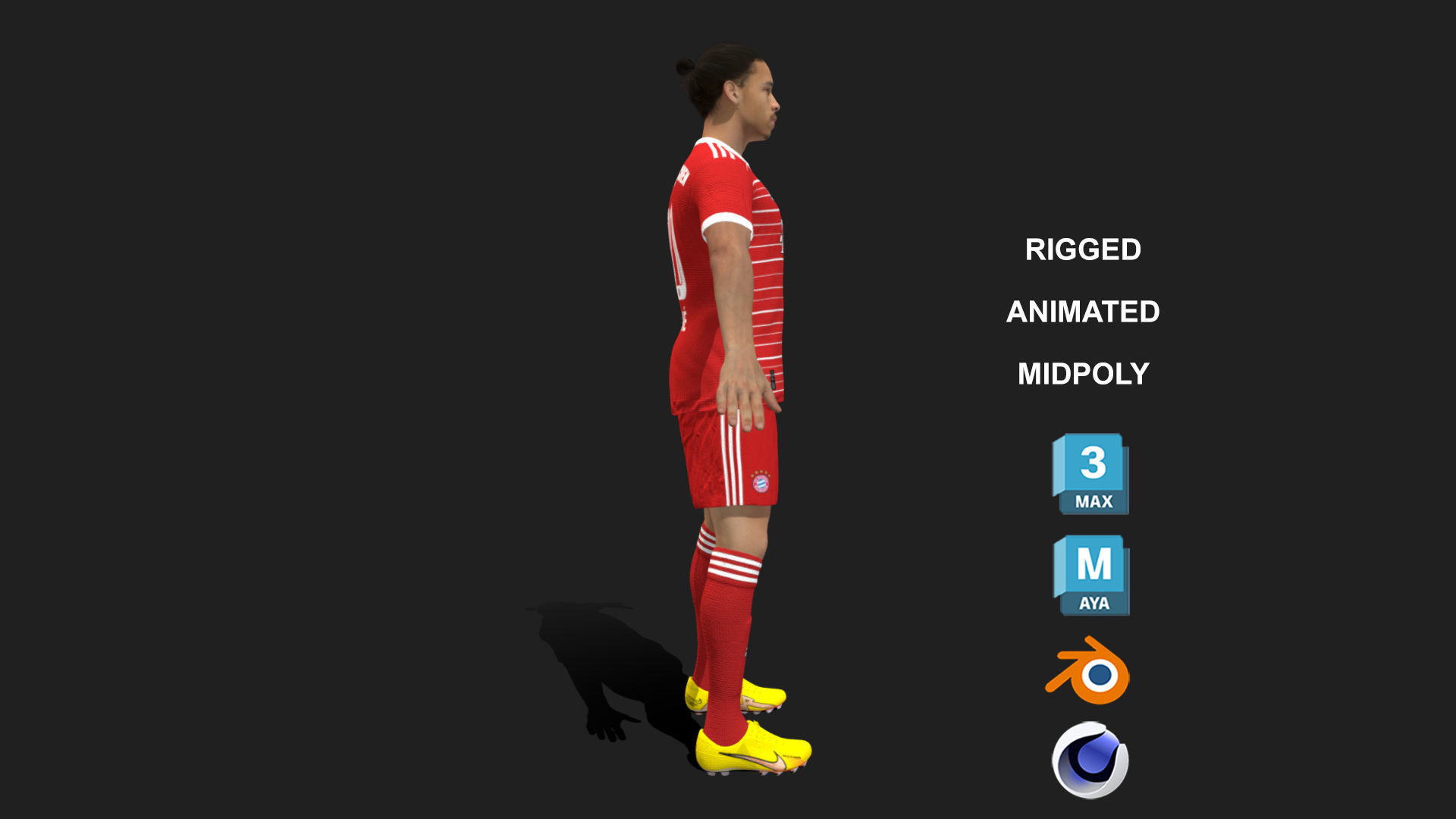 3D Rigged Leroy Sane Bayern Munich 2023 3D model_3