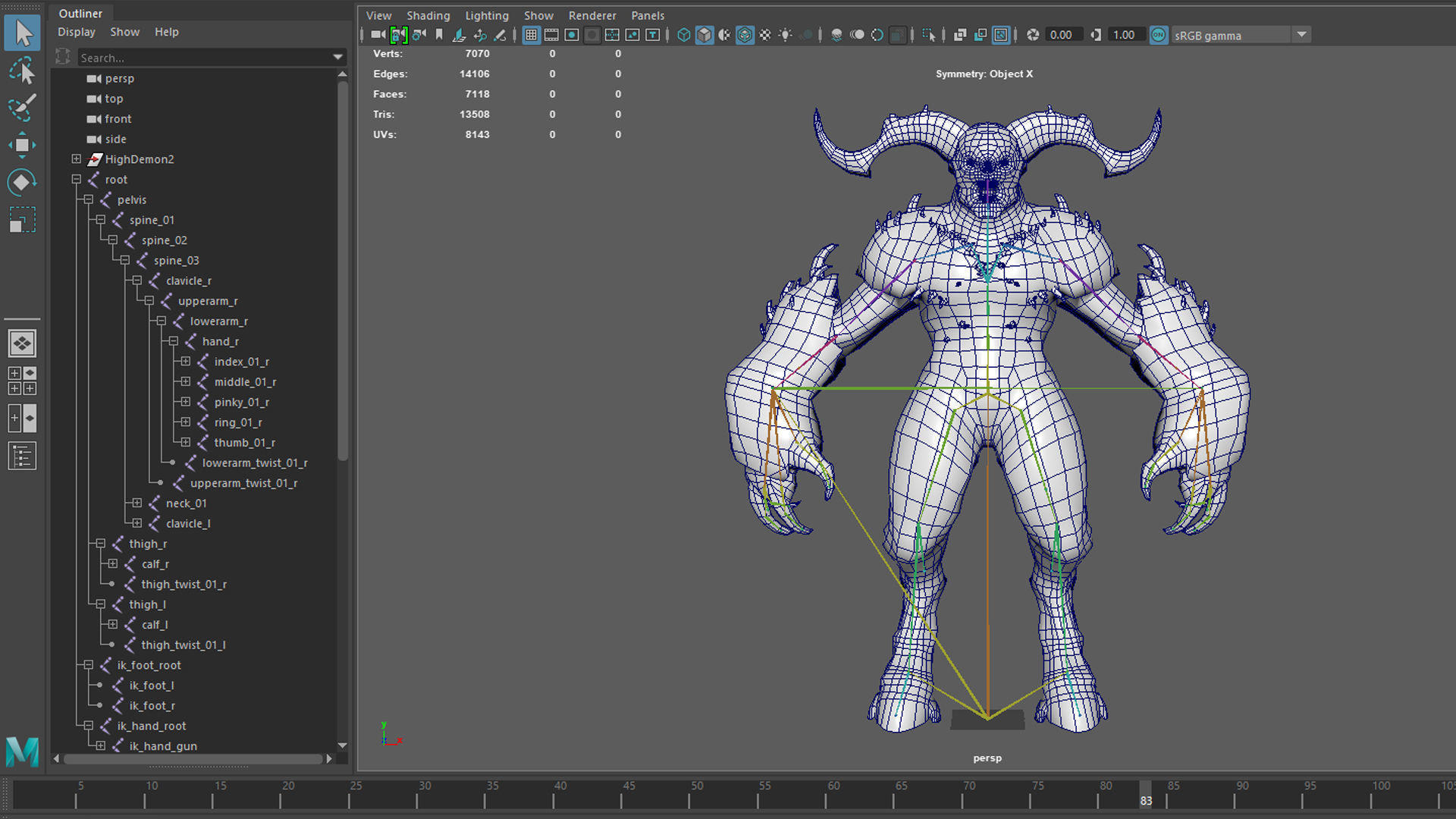 High Demon 2 Low-poly 3D model_29