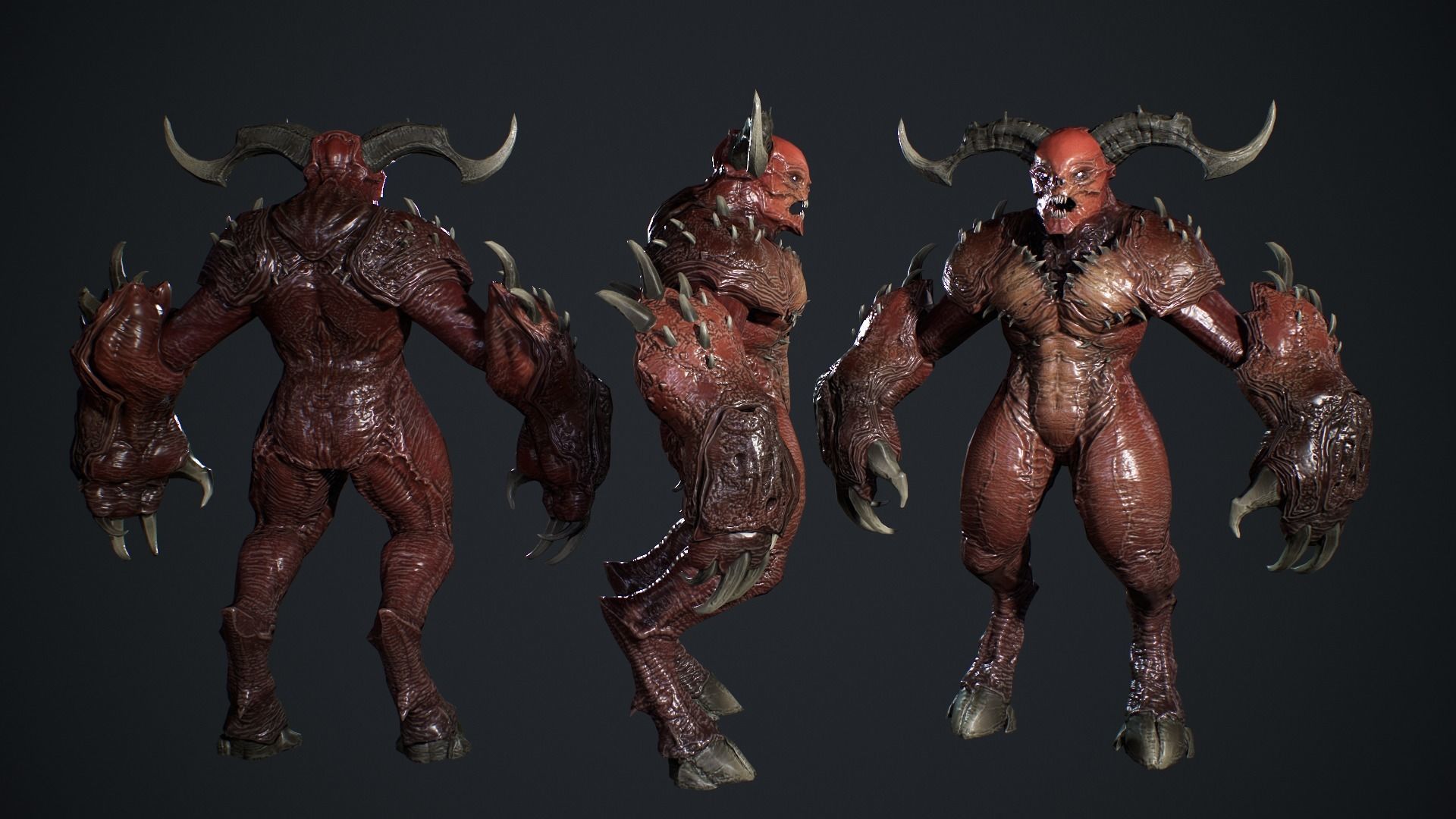 High Demon 2 Low-poly 3D model_9