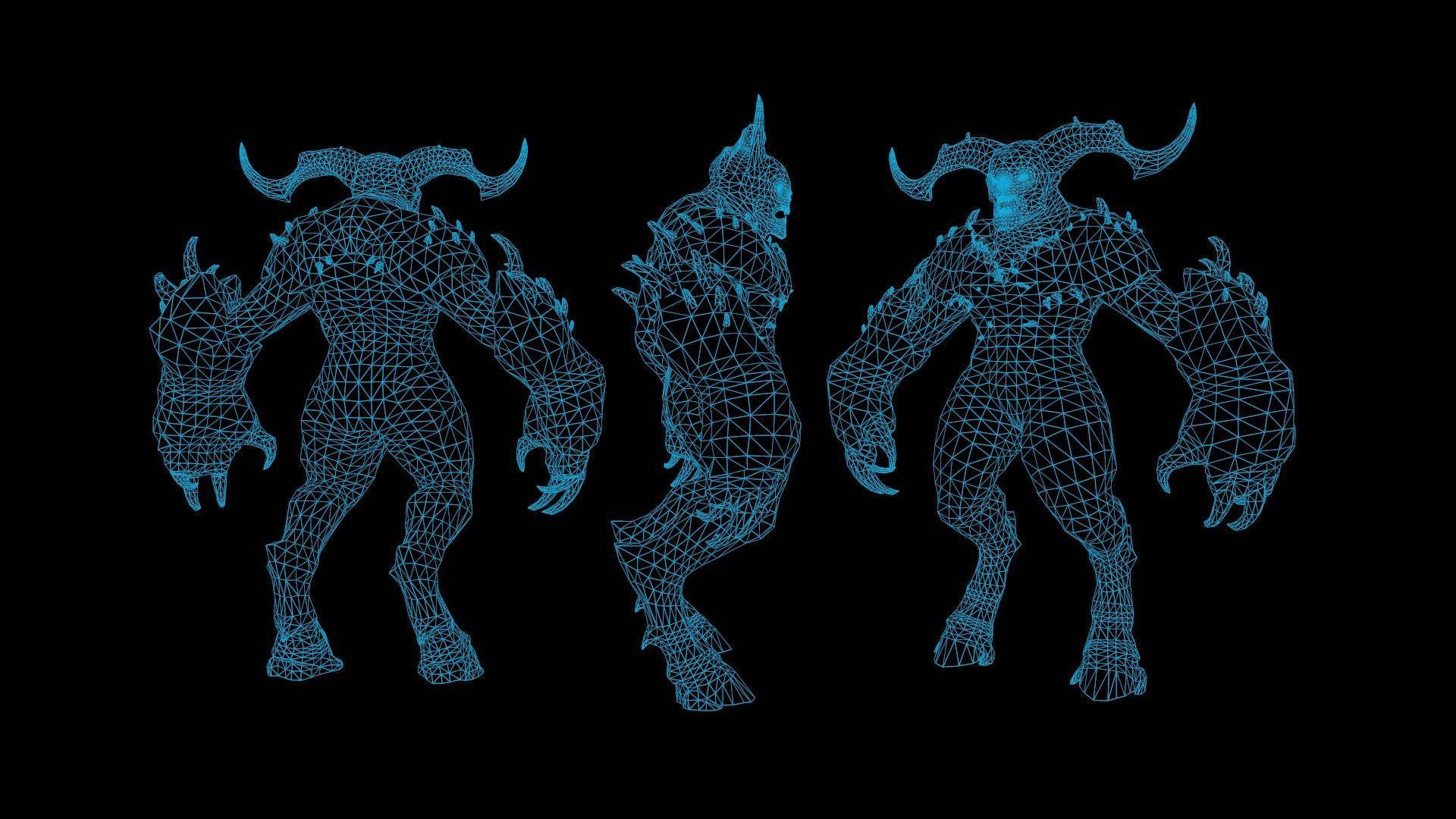 High Demon 2 Low-poly 3D model_10