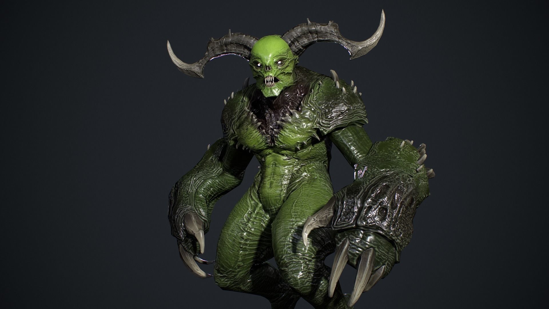 High Demon 2 Low-poly 3D model_16