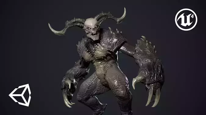 High Demon 2 Low-poly 3D model